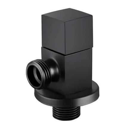 NXUS Square Brass Finish Shut Off Valve for Bathroom, Toilet, Bidet, Shower (Black)