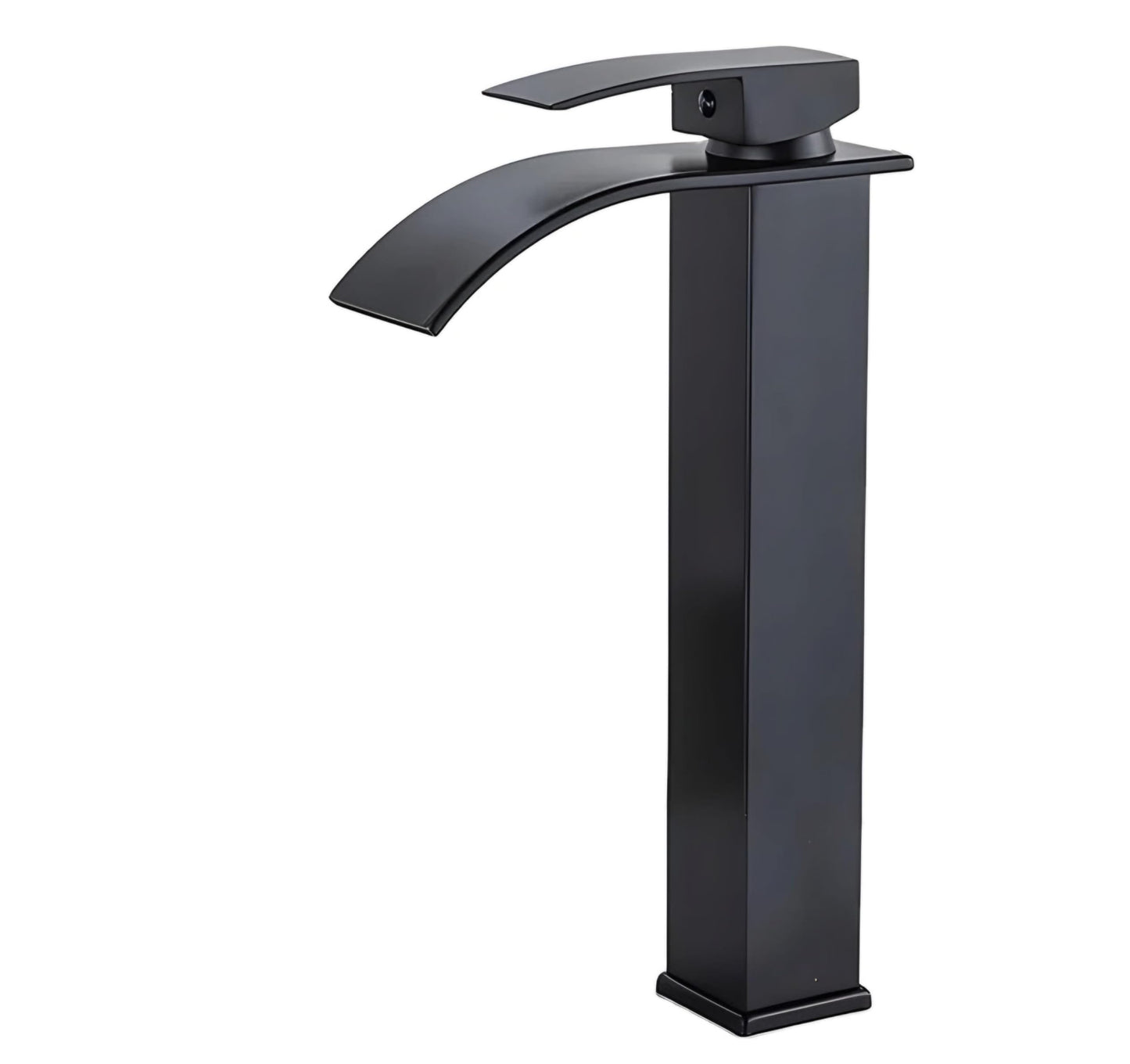 NXUS Waterfall Single Handle Bathroom Vessel Sink Faucet (Black, Tall Black)