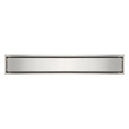 NXUS Stainless Steel Shower Drain Tile Insert, Removable, Square, Invisible Floor Drain for Kitchen, Bathroom, Garden (Silver, 600 x 80 Silver)