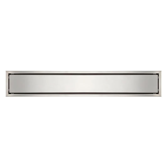 NXUS Stainless Steel Shower Drain Tile Insert, Removable, Square, Invisible Floor Drain for Kitchen, Bathroom, Garden (Silver, 600 x 80 Silver)