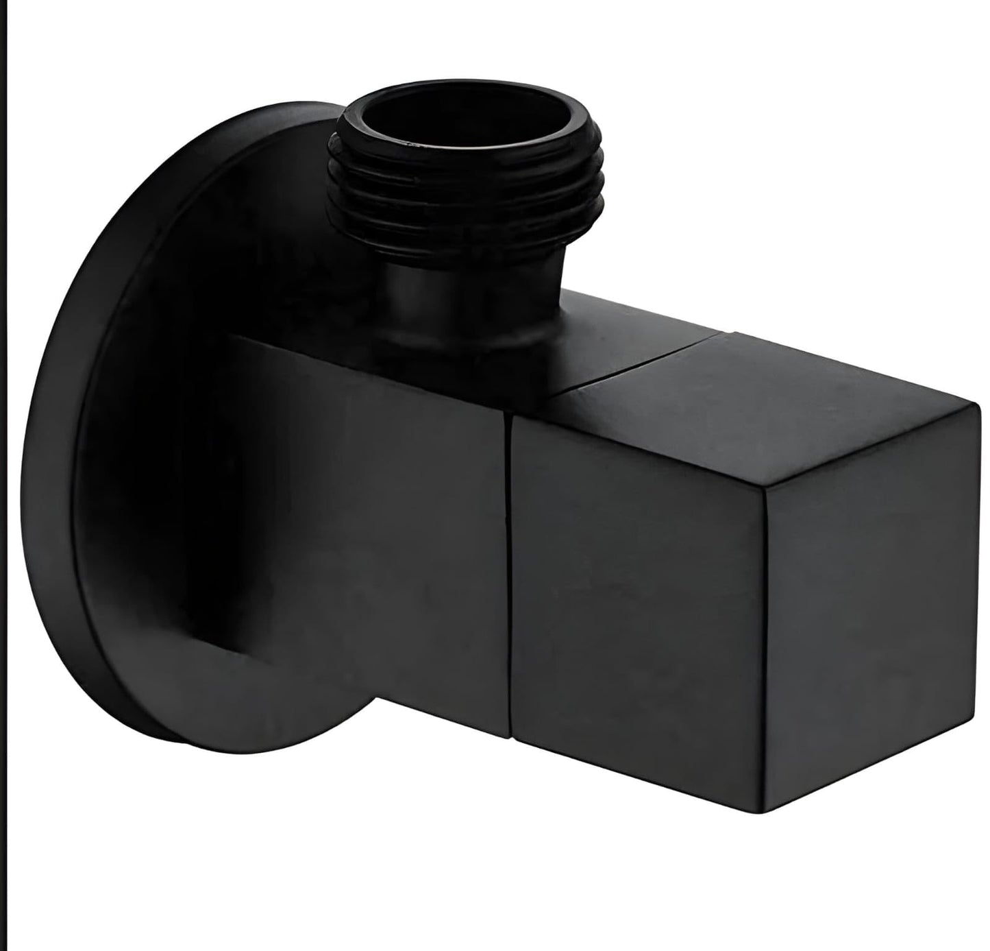 NXUS Square Brass Finish Shut Off Valve for Bathroom, Toilet, Bidet, Shower (Black)