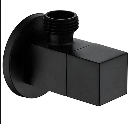 NXUS Square Brass Finish Shut Off Valve for Bathroom, Toilet, Bidet, Shower (Black)