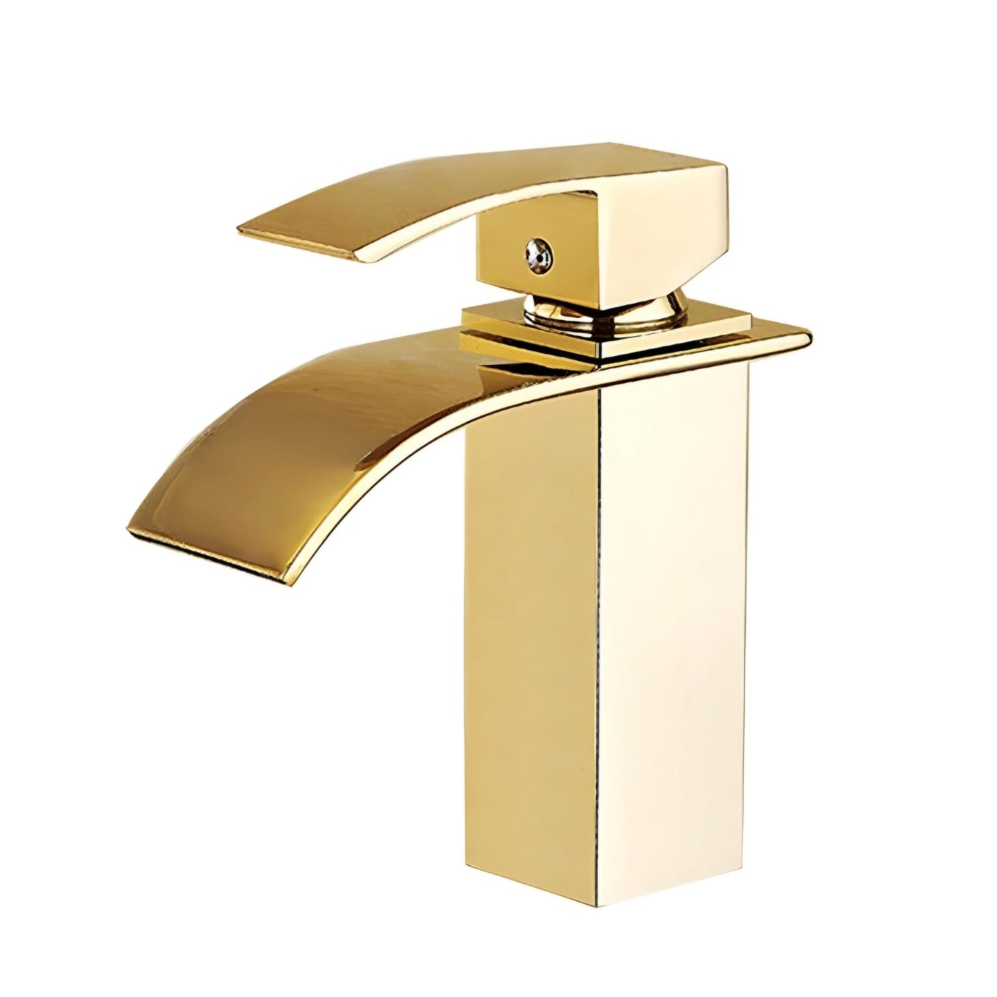 NXUS Waterfall Single Handle Bathroom Vessel Sink Faucet (Gold, Short Gold)