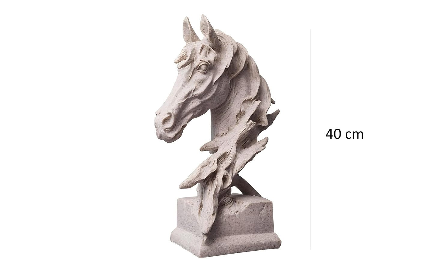 Decorative Home Golden Sculptured Horse Head Statue Crafts, Decorations, Gift Tables, Desktop, Home Office, and Animal Figurines (40cm)