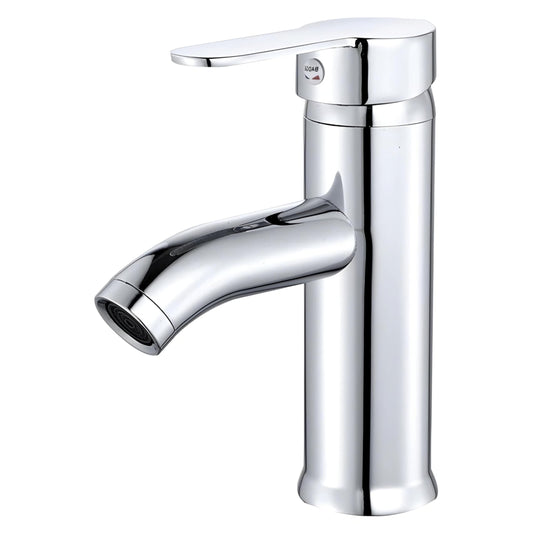 NXUS Stainless Steel Sink Faucet, Leak Proof, Hot Cold, Single Lever (Chrome, Short)