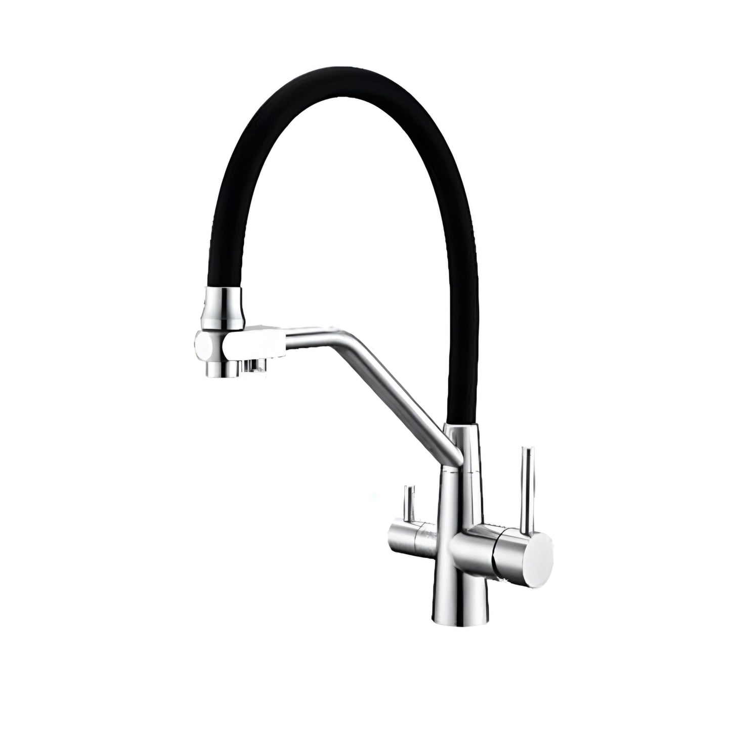 NXUS 360° Rotating Brass Kitchen Sink Mixer Tap, 3-Way Pure Water Faucet, Hot and Cold, Brushed Nickel