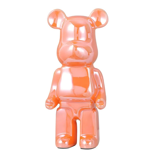 NXUS living room, bedroom, and house décor Bear sculpture, bear ornament, living room, and piggy bank (pink, 50 Cm)