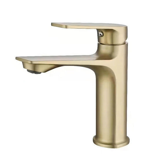 NXUS Bathroom Basin Mixer Tap, Single Lever, Gold, Water Saving Soft Flow, Hot and Cold (Gold)