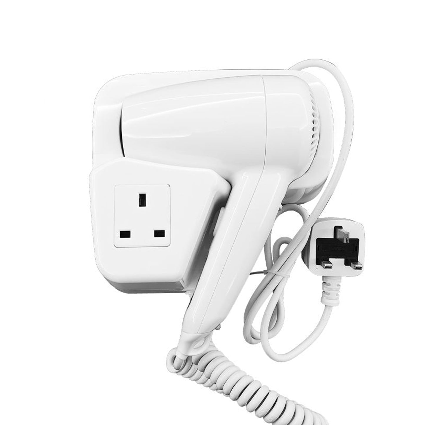 NXUS Hotel Hair Dryer, High-Power, Wall-Mounted, Mute (White)