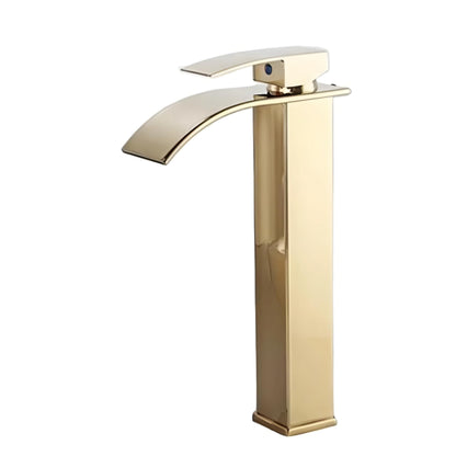 NXUS Waterfall Single Handle Bathroom Vessel Sink Faucet (Gold, Tall Gold)