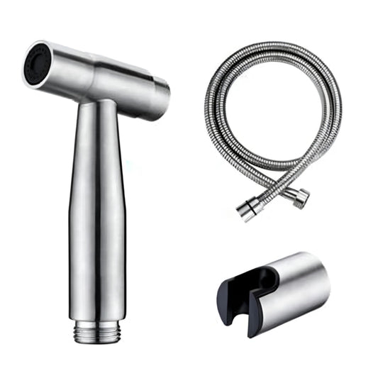 NXUS Stainless Steel Brushed Bathroom Shower Bidet Spray Set, Handheld Bidet Sprayer, Shattaf Cloth Diaper Toilet Sprayer