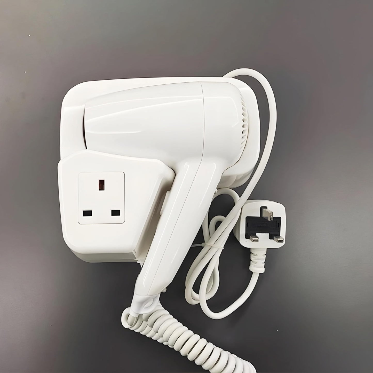 NXUS Hotel Hair Dryer, High-Power, Wall-Mounted, Mute (White)