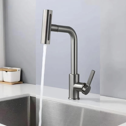 NXUS Water Fall Kitchen Faucet Including a 4-in-1 Kitchen Faucet with a 360° swivel faucet extender, a splash-proof kitchen faucet head replacement, and a high-arc sink faucet Color Brushed