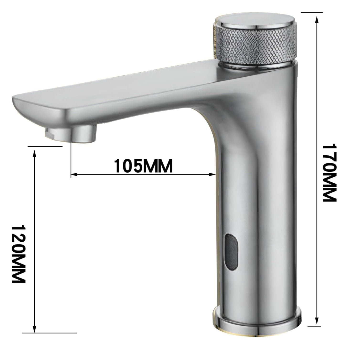 NXUS Basin Mixer Sensor Taps, Automatic Cold and Hot Water Sensor Mixer (Brushed Silver)