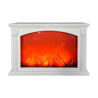 NXUS Realistic LED Fireplace Lantern, USB/Battery Operated, Flameless Decor Lamp with Burning Coals Effect