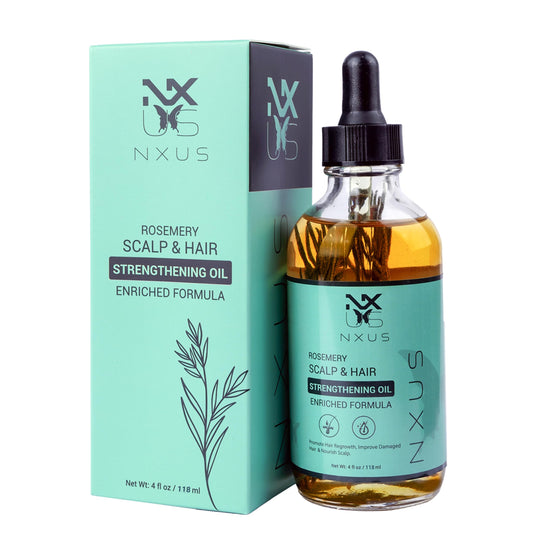 NXUS 118 ml Large Rosemary Oil For Hair Growth To Stop Hair Fall & Receding Hair Line. Scalp & Hair Strengthening Oil. 100% Organic & Natural. Hair Growth.