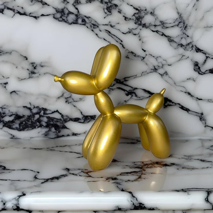 NXUS Balloon Dog Statue Decoration, Funny Balloon Animal Decoration, Innovative Adorable Dog Statues for Home Decor, and Nick Nacks for Shelves (Gold)