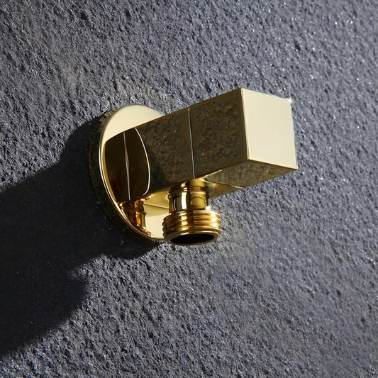 NXUS Square Brass Finish Shut Off Valve for Bathroom, Toilet, Bidet, Shower (Gold Shinny)