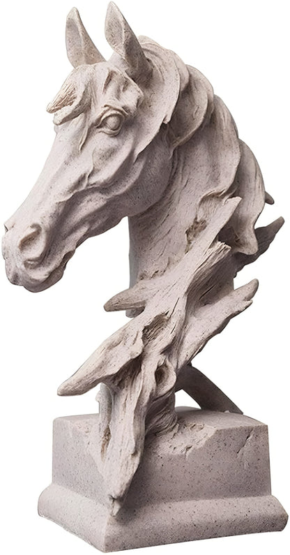 Decorative Home Golden Sculptured Horse Head Statue Crafts, Decorations, Gift Tables, Desktop, Home Office, and Animal Figurines (40cm)