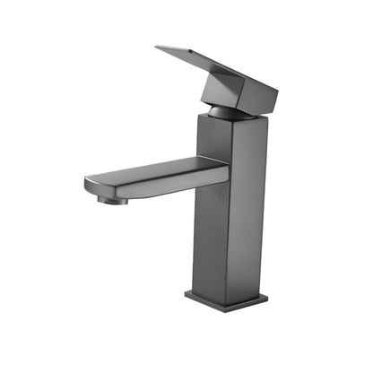 NXUS Bathroom Faucet - Single Hole Modern Bathroom Faucet Black, Lead-Free Stainless Steel Construction, Ceramic Cartridge, Single Handle Bathroom Sink Faucet (Grey)